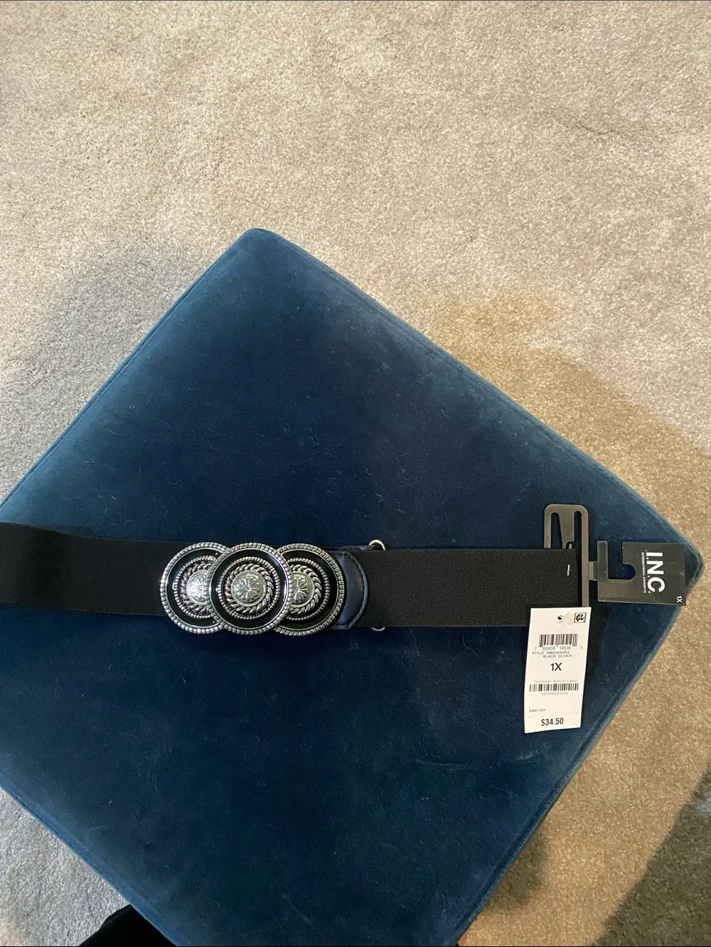 INC International Concepts Black Women's Decorative Concho Belt